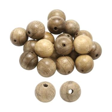 Imagem de HARFINGTON 100 peças de contas de madeira natural 10 mm de madeira dourada sedosa redonda polida solta contas espaçadoras lisas miçangas para fazer joias, pulseiras, colar, brincos, artesanato, faça