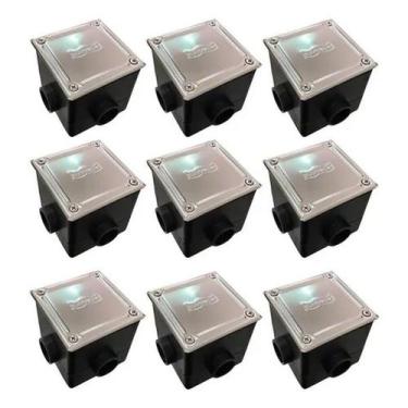 Imagem de Kit 9 sodramar caixa de passagem quadrada tampa inox sodramar