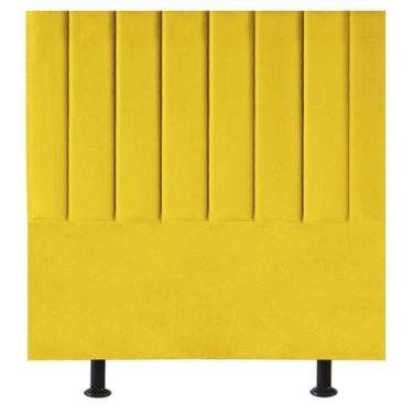 Imagem de Cabeceira Estofada Cama Casal Queen Size 160 Cm Maria Suede Amarelo