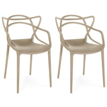 Imagem de Kit 2 Cadeiras De Jantar Allegra Prática Empilhável - Nude