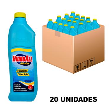 Imagem de Kit 20 Hidrofloc Tripla Ação Clarificante Floculante Hidroall 1L
