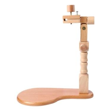 Imagem de rockible Suporte para bastidor de bordado, acessório para ponto cruz, giratório, fácil de usar, madeira de faia