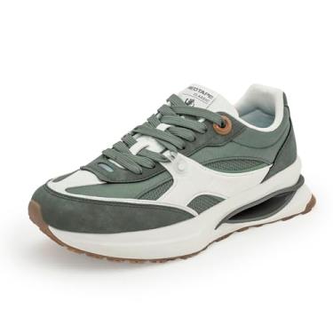 Imagem de Red Tape Tênis masculino de plataforma grossa, cano baixo, casual, retrô, com cadarço, palmilha acolchoada e sola antiderrapante, ideal para escritório, caminhada, corrida, academia e uso diário