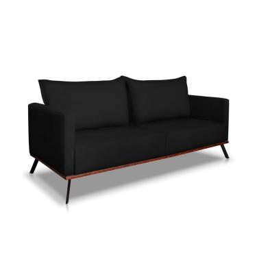Imagem de Sofá 3 Lugares Zeus Veludo Preto 180 cm