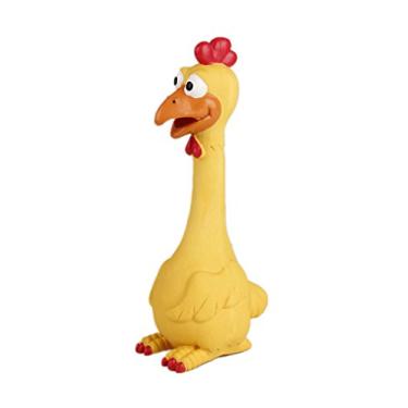 Imagem de Tamu style Brinquedo adorável para bebês melhores cães de estimação gritando galinha, brinquedo de treinamento de borracha com som divertido - 001-amarelo