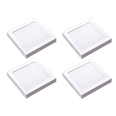 Imagem de Kit 4 Painel Plafon Led Sobrepor Quad Amarela 3000K 18W 22Cm - Avant