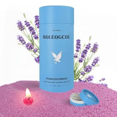 Imagem de Velas peroladas com 30 mechas – 510 g YUKCAXDLS lavanda campo devaneio, perfumado, faça você mesmo, cera de pérolas recarregável para fazer durar até mais de 100 horas de queima constante sem fumaça