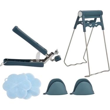 Imagem de Kit 4 Pegadores de Silicone para Panelas e Travessas Quentes - Clipes Pinça Antiderrapante para Pratos, Tigelas e Formas Resistente ao Calor, Ideal para Forno e Micro-ondas - Cores Sortidas