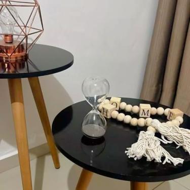 Imagem de Ampulheta de Vidro Decorativa Temporizador de Areia 5 Minutos Decoração Casa (Cinza)