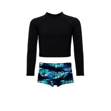 Imagem de Sunga Boxer Infantil Juvenil + Camisa Proteção Solar Uv 50 - Rey Shop,