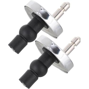 Imagem de Conjunto completo de 2 fixadores de dobradiça de assento de vaso sanitário de fixação superior parafusos de liberação rápida dobradiças de borracha de volta à parede para assento de vaso sanitário dobradiças de substituição