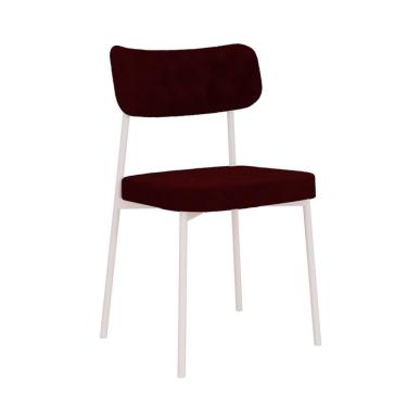 Imagem de Cadeira Mona Poliéster Bordô e Branca