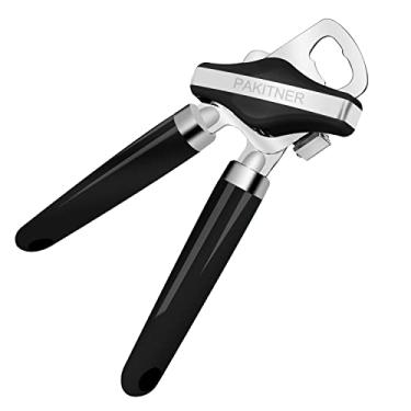 Imagem de PAKITNER - Abridor de latas, abridor de lata manual resistente com corte seguro com levantador magnético, aço inoxidável com lâmina afiada abridor de lata de borda lisa, botão de giro grande fácil,