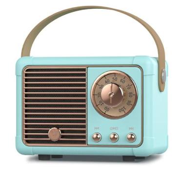 Imagem de Alto-falante Bluetooth PRUNUS J-999 Retro Vintage Style Azul