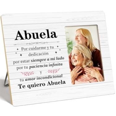Imagem de OTINGQD Porta-retrato Abuela, presente para avó de netos em espanhol, presente de aniversário, Dia das Mães para Nana, Te Quiero Abuela Moldura de madeira