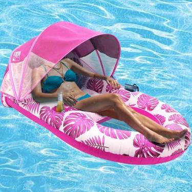 Imagem de Pool Lounge Float COOLCOOLDEE com dossel UPF50+ para adultos