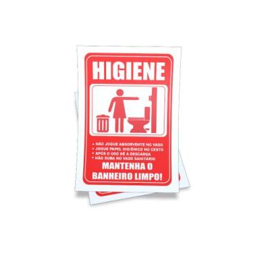 Imagem de Kit 3 Placas sinalização 15x21cm EM PVC PL(79) - Tema: Aviso Banheiro 