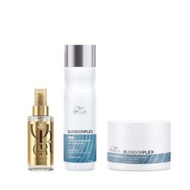 Imagem de Wella BlondorPlex Care Line Sh 250ml + Masc 150ml + Óleo 100ml - Wella