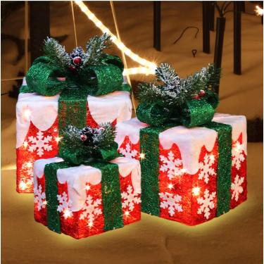 Imagem de JUSTPRO 21,5 cm + 16,5 cm + 14 cm 70 LED Três presentes, luz quente, flash 6 + 1, 5 V