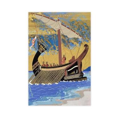 Imagem de O navio de Odisseu (Ilustração da Odisséia de Homero), 1930-33 Arte de parede vintage decoração de casa impressão em tela
