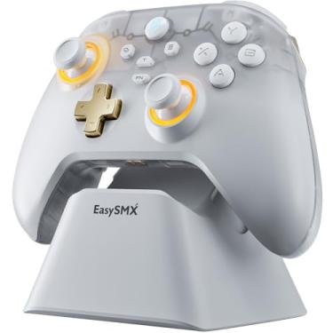 Imagem de EasySMX D05 PC Controller - Enhanced Wireless Bluetooth Pro Controller with Charging Dock/Hall Sensor/RGB Lighting - No Stick Drift, No Dead Zone - Work for Windows PC, Android, Steam and Switch