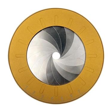 Imagem de Generic Régua de desenho redonda ajustável de metal, ferramenta portátil, dourada para gravação, resistente, multifuncional, giratória, 12,5 cm de diâmetro
