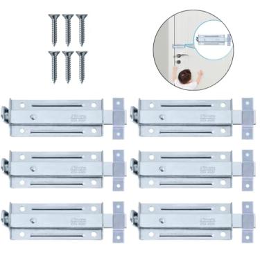 Imagem de Ferrolho Trinco Tarjeta Fecho Chato Para Porta Janela Portão 10cm Zincado | Silvana | Kit 06 Un