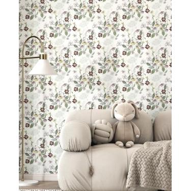 Imagem de tiltil Papel de parede de papel de parede folha verde 43,9 cm x 998,2 cm papel de contato boho para bancadas, papel de parede removível autoadesivo