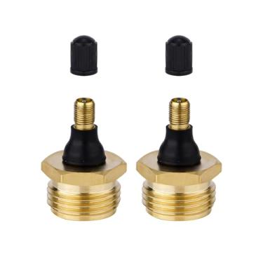 Imagem de 2 peças de plugue de sopro de latão RV para trailer e trailer Winterization, conexão rápida para válvula Schrader, RV linha de água, encaixe de sopro de ar, adaptador de sopro Winterize para motorhome