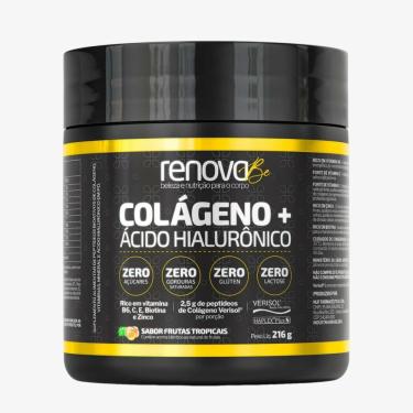 Imagem de Suplemento Alimentar Renova Be Colágeno + Ácido Hialurônico Sabor Frutas Tropicais 216g