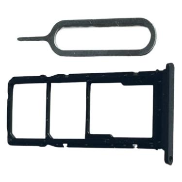 Imagem de zhxchzhi Bandeja de cartão SIM duplo OEM SD Crad Slot + pino compatível com ZTE Blade A34 peças pretas