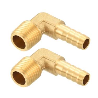 Imagem de Kozelo Pacote com 5 acessórios de mangueira de latão Farpa de mangueira de 1/10.2 cm para conexões macho NPT de 1/20.3 cm para máquinas domésticas, banheiras de massagem e sistemas de irrigação