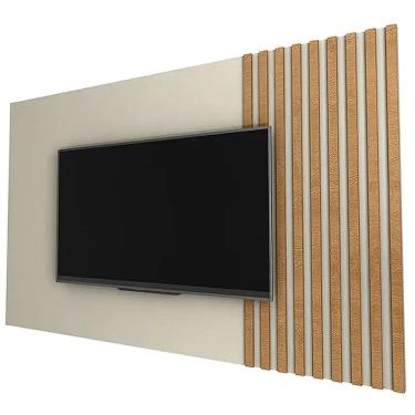 Imagem de Painel Luara para TV até 60 Polegadas Ripado Borsari Cor Off White Ipe
