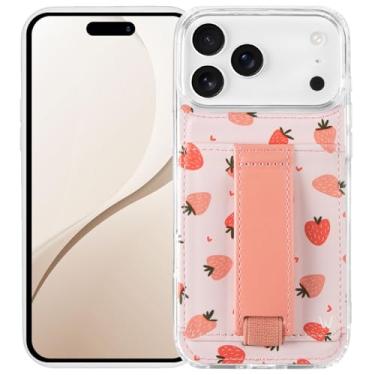 Imagem de Walli Capas para iPhone 17 Pro, carteira estética, porta-cartões, comporta até 2 cartões - capa de telefone bonita e moderna para mulheres, serve para iPhone 17 Pro, com suporte e alça de dedo