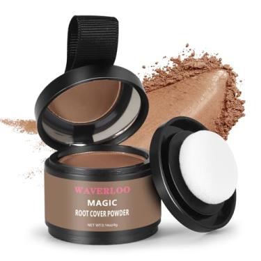 Imagem de Waverloo Magic Root Cover Up - Oculta instantaneamente testa alta, queda de cabelo e sela com suor e retoque de raiz à prova d'água para mulheres e homens (marrom claro, 4g)