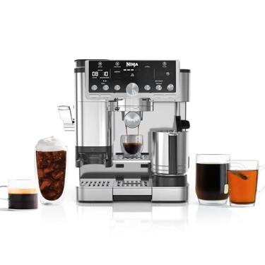 Imagem de Ninja Luxe Café Pro Series, máquina de expresso, café com gotejamento, cerveja fria, água quente, moinho integrado, moedor de mãos livres para capuchinos, lattes, americanos, laticínios ou não lácteos