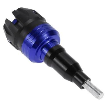 Imagem de Partuto 12 mm Moldura deslizante de motocicleta de liga de alumínio de plástico proteção de carenagem de roda protetor de almofada de colisão 50 mm 117 mm com parafuso azul 1 conjunto