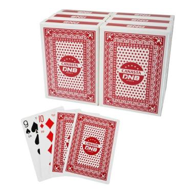 Imagem de Cartas de baralho DNB 6 Deck Canasta com valores de pontos vermelhos -