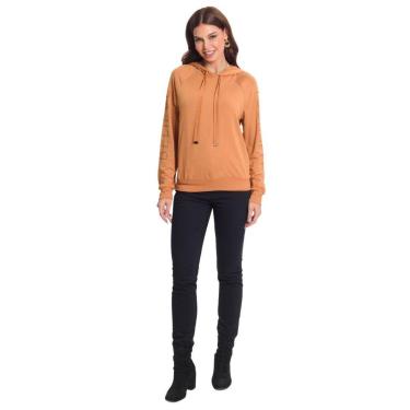 Imagem de Blusa Manga Longa Feminina Casual Capuz Ajustável Confort-Feminino