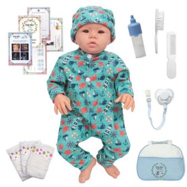 Imagem de Bebê Reborn Menino Realista Recém Nascido Bolsa Acessórios - Cegonha R