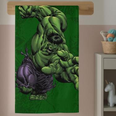 Imagem de Toalha de Banho Infantil Estampada Gigante Verde Herói Fantasia em Alg