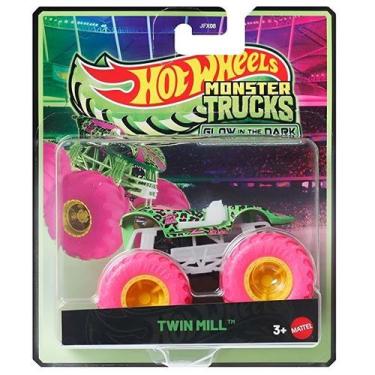 Imagem de Hot Wheels Monster TRUCKS Brilha NO Escuro Mattel JFX08 TWIN MILL