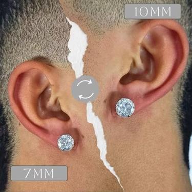 Imagem de Brinco Ponto de luz unissex Zircônia luxo