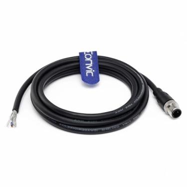 Imagem de Eonvic Cabo M12 2 pinos masculino A código cabo sensor à prova d'água conector de aviação blindado injeção moulding industrial cabo de PVC elétrico 2 m