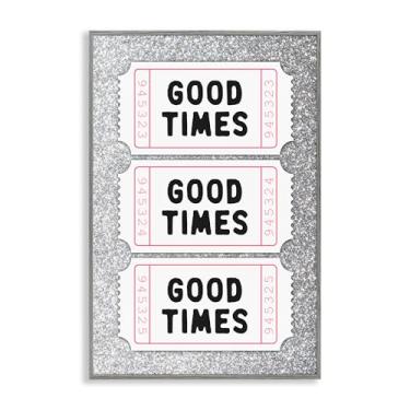 Imagem de Stupell Industries Good Times Glam Tickets Arte giclée emoldurada cinza, design por Lettered and Lined, 18 x 12