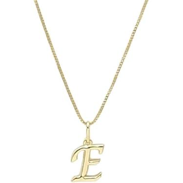 Imagem de Colar Feminino com Letra Inicial – Pingente Personalizado Elegante – Corrente Semi Joia Banhada a Ouro 18K – Presente Sofisticado para Mulher - Stella Vilela Semi Joias (E)