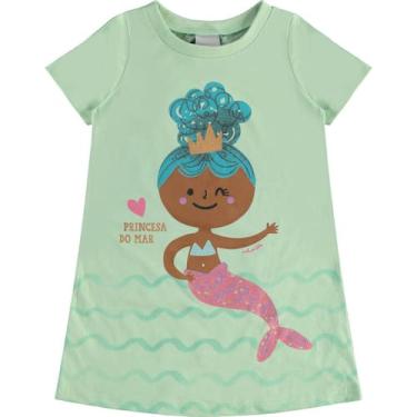 Imagem de Vestido Infantil Malwee Kids Sereia 4 ao 8 Ref. 0130183, Verde, 4