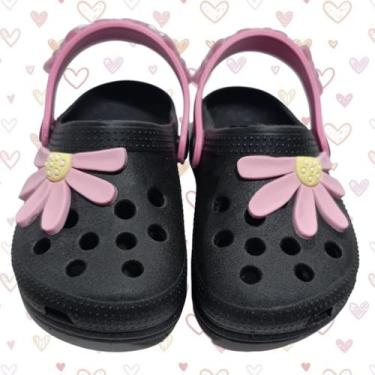 Imagem de Sandália Infantil Feminina Babuche Estampa de Flor Leve e Confortavel 
