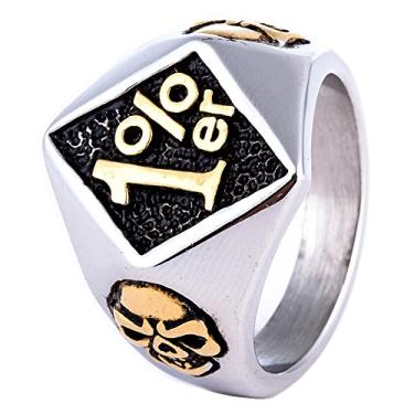 Imagem de Anéis de joia fashion da ZMY, design de caveira em ouro 1% er, anel de motociclista de aço inoxidável 316L para homens