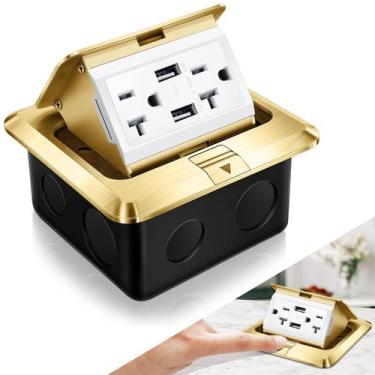 Imagem de Kit de tampa de tomada elétrica de piso Hoolerry com carregador USB